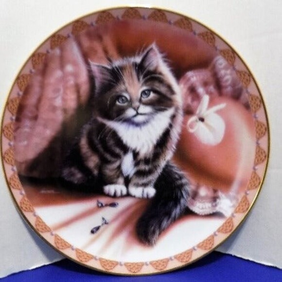 1994 The Bradford Exchange Decorative Plates Cats Porcelain Set of 4 - Picture 8 of 10
